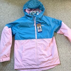 NWT Eddie Bauer Blue and Pink Fleece-Lined 3 in 1 Jacket Size L 14/16